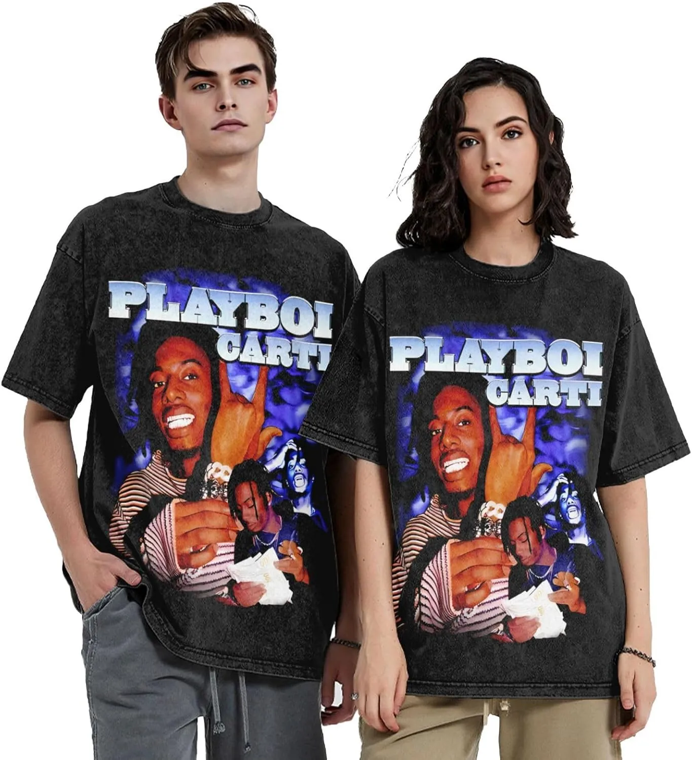 Men Streetwear Oversized Casual T-Shirts Short-Sleeve Adults Teens Cotton Shirt