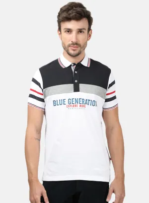Men White Plain T-Shirts