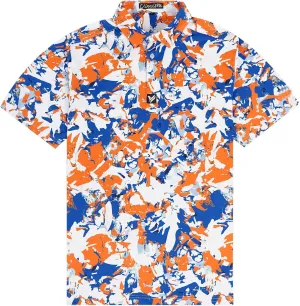 Mens Golf Shirt Short Sleeve Dry Fit Print Moisture Wicking Performance Patterns Collared Polo Shirt