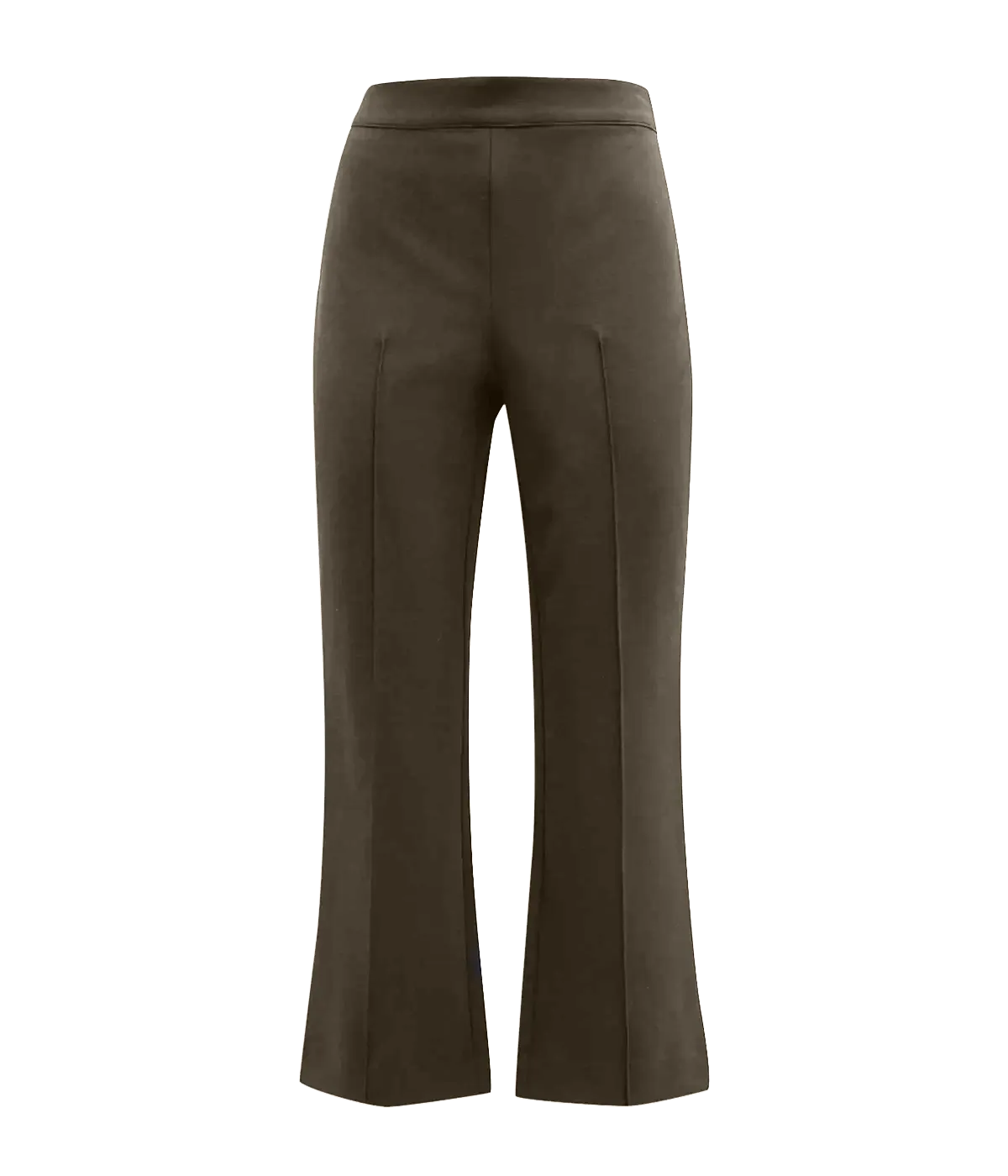 Mid Rise Pin Tuck Crop Flare Pant in Eden