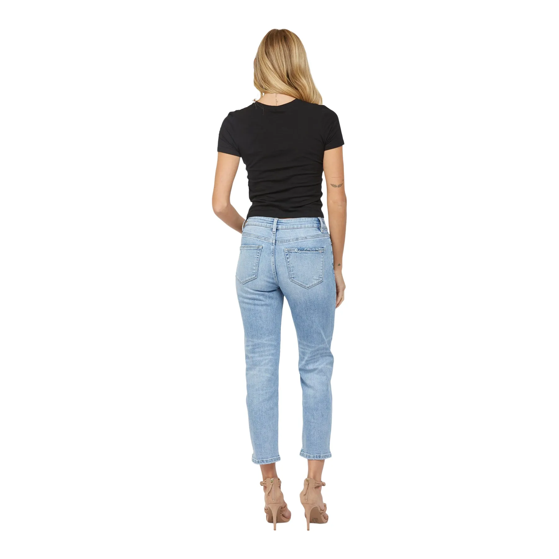 Mid Rise Straight Leg Jean