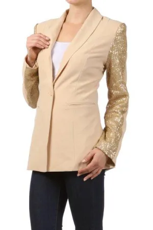 Nude sequin blazer