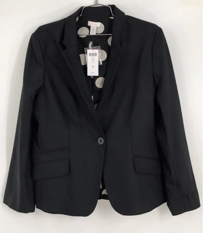 NWT Chico's Women's Black City Chic Blazer Jacket - Size 2