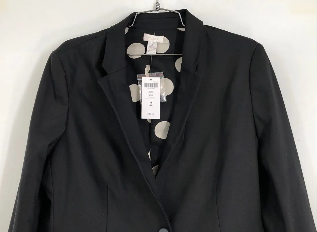 NWT Chico's Women's Black City Chic Blazer Jacket - Size 2