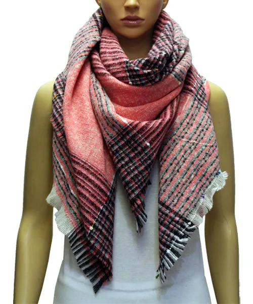 Plaid Winter Oversized Blanket Scarf-S2109