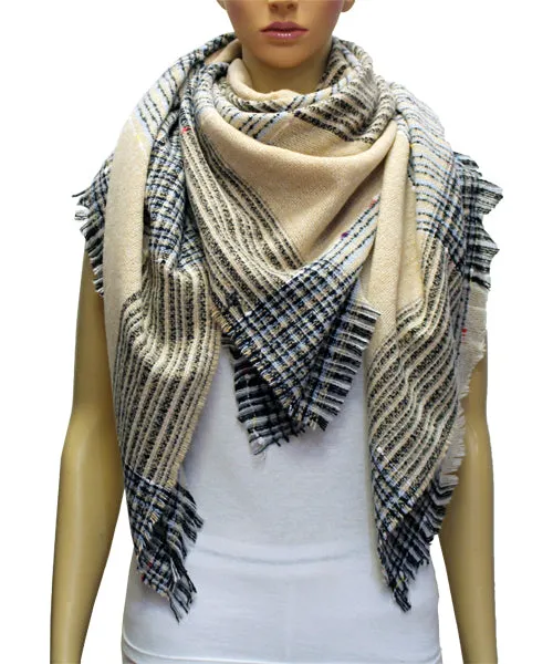 Plaid Winter Oversized Blanket Scarf-S2109