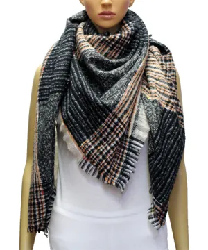 Plaid Winter Oversized Blanket Scarf-S2109