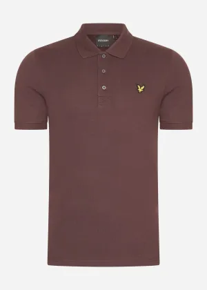 Plain polo shirt - deep mahogany