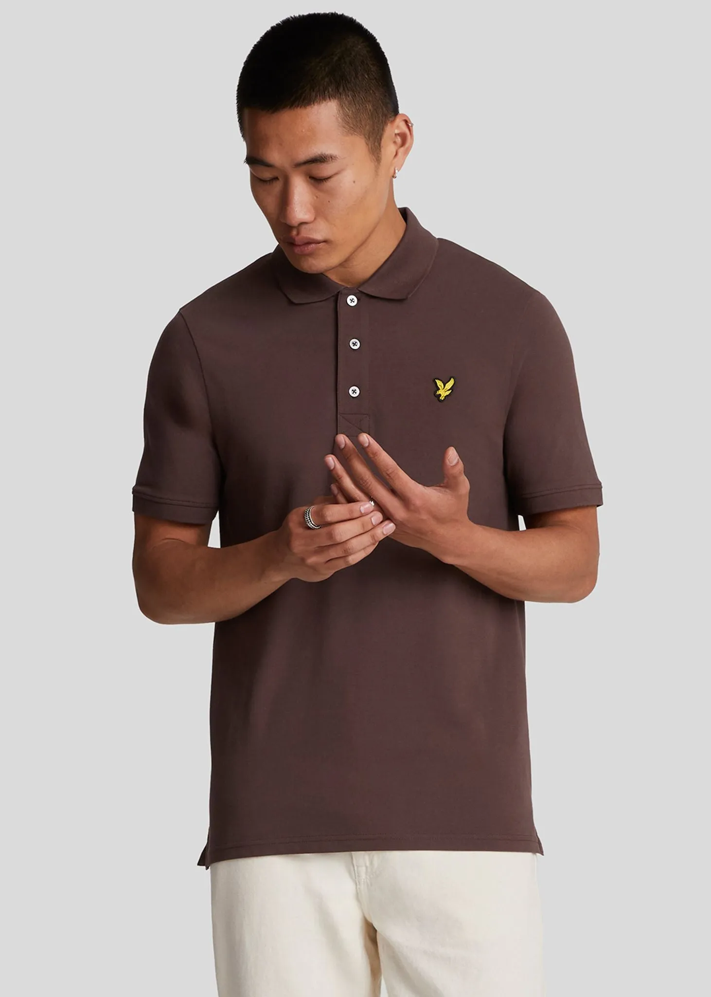 Plain polo shirt - deep mahogany