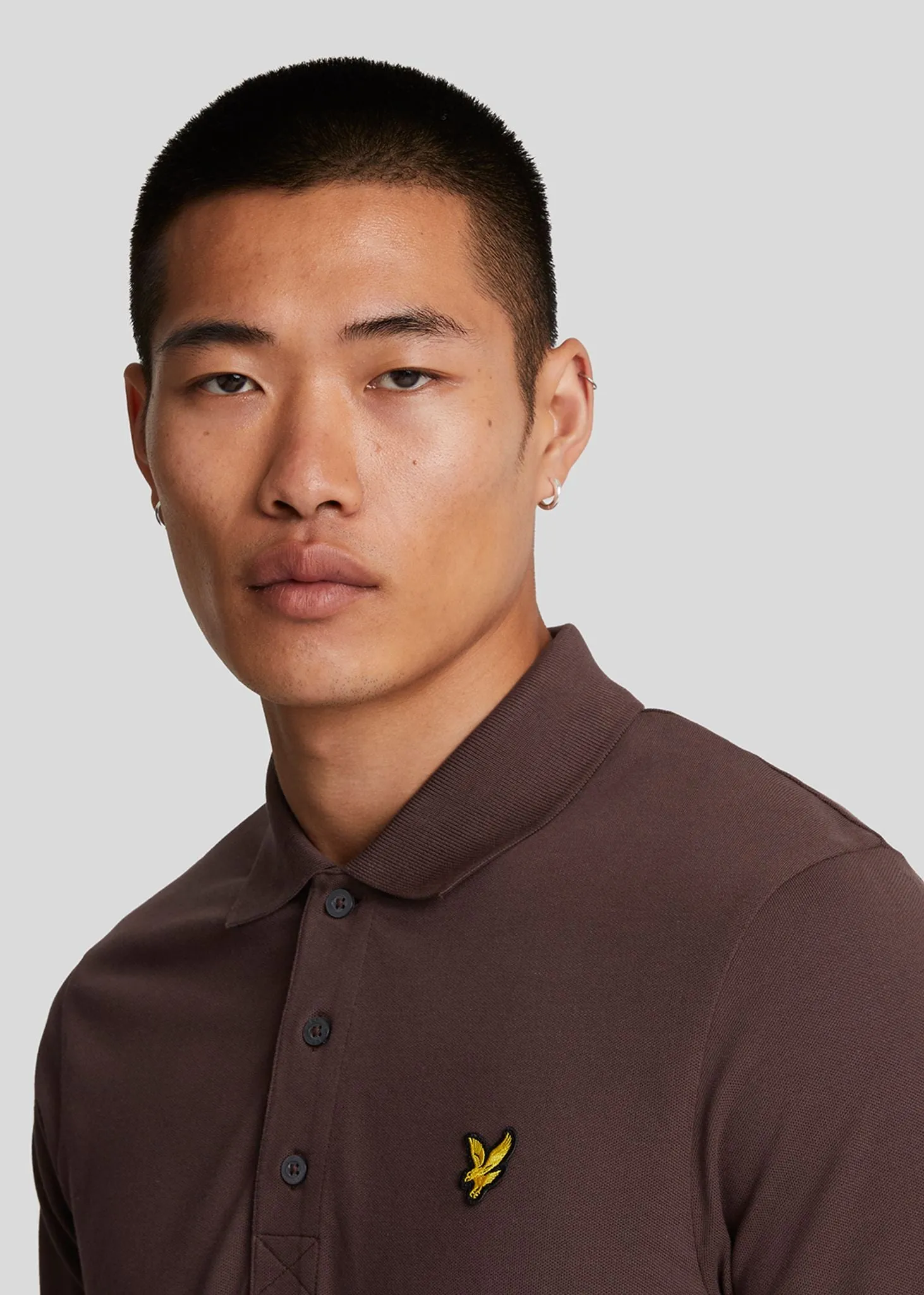Plain polo shirt - deep mahogany