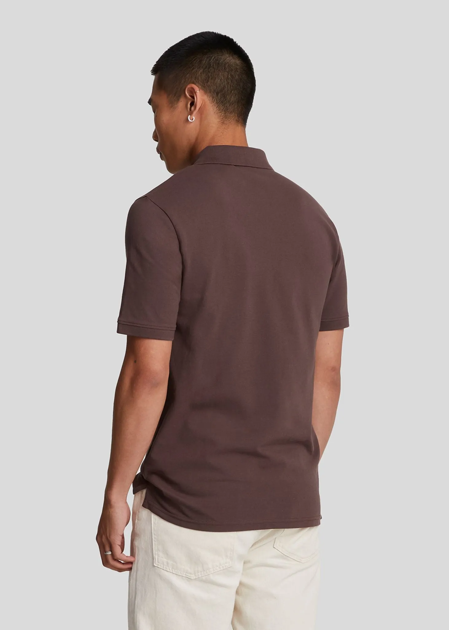 Plain polo shirt - deep mahogany