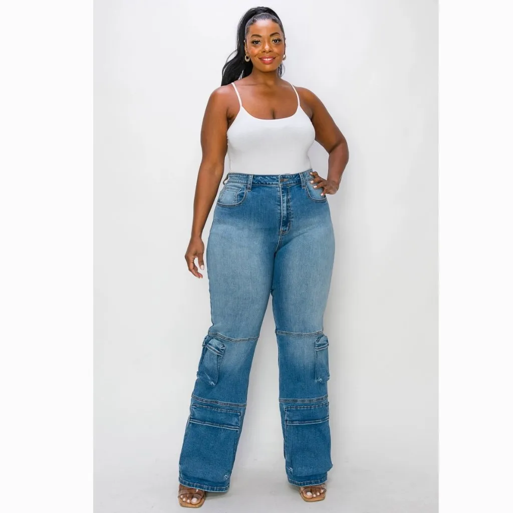 Plus Size Cargo Jeans