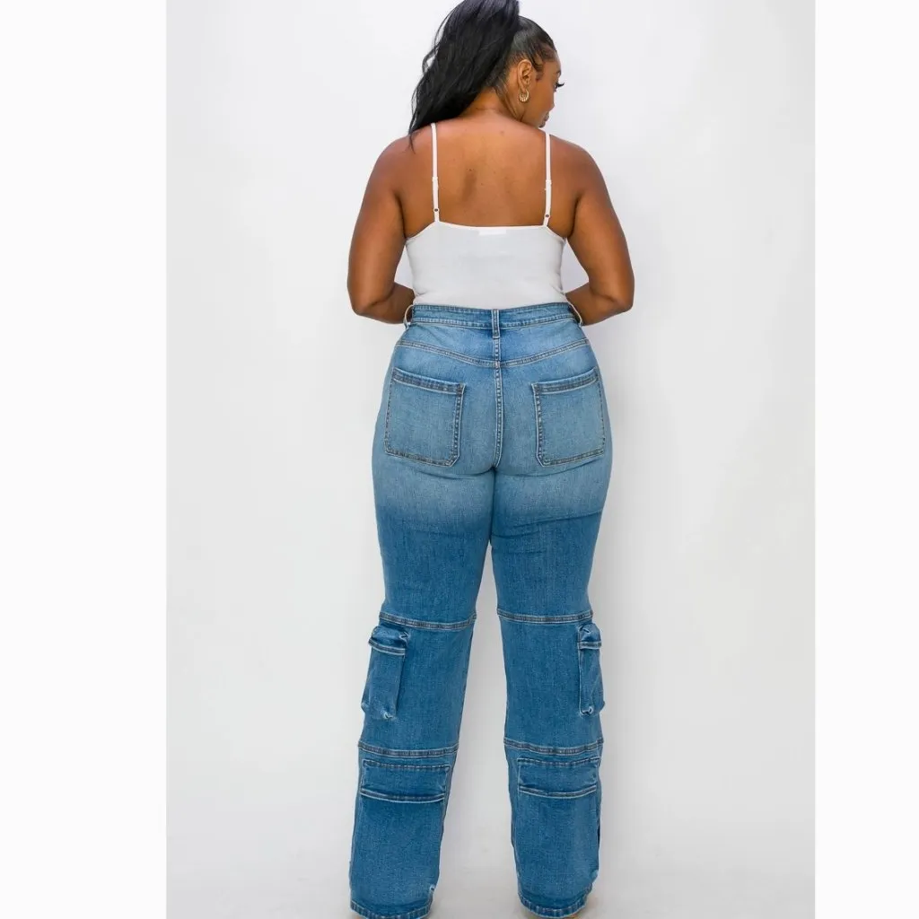 Plus Size Cargo Jeans
