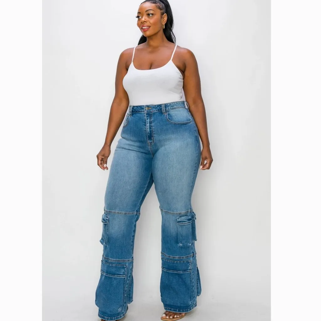 Plus Size Cargo Jeans