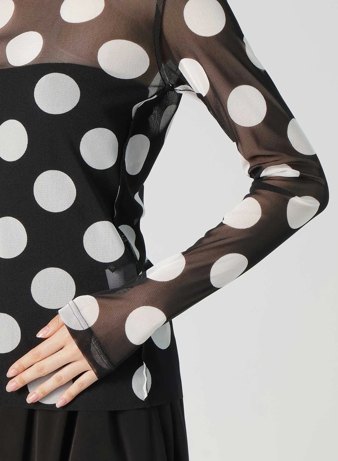 POLKA DOTS TULLE CREWNECK T