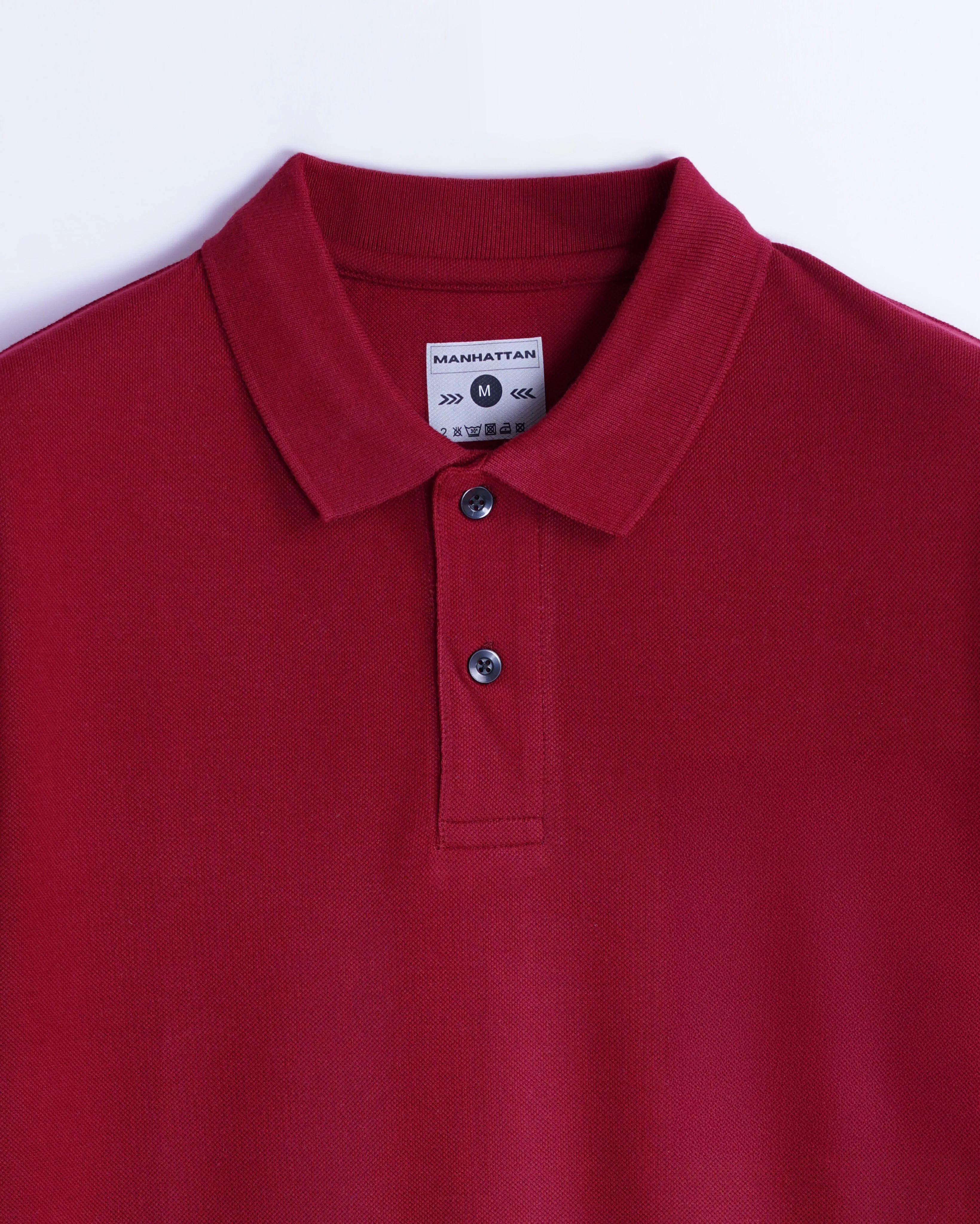 Pure Cotton Polo Plain T Shirts (Burgundy) Without Pocket