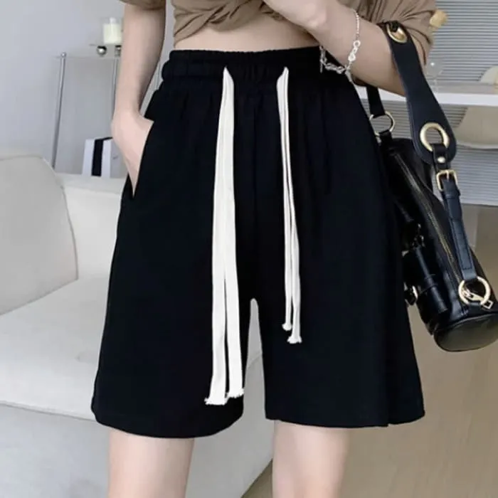 Rainbow Stripe T-Shirt Casual Draw String Shorts Pants