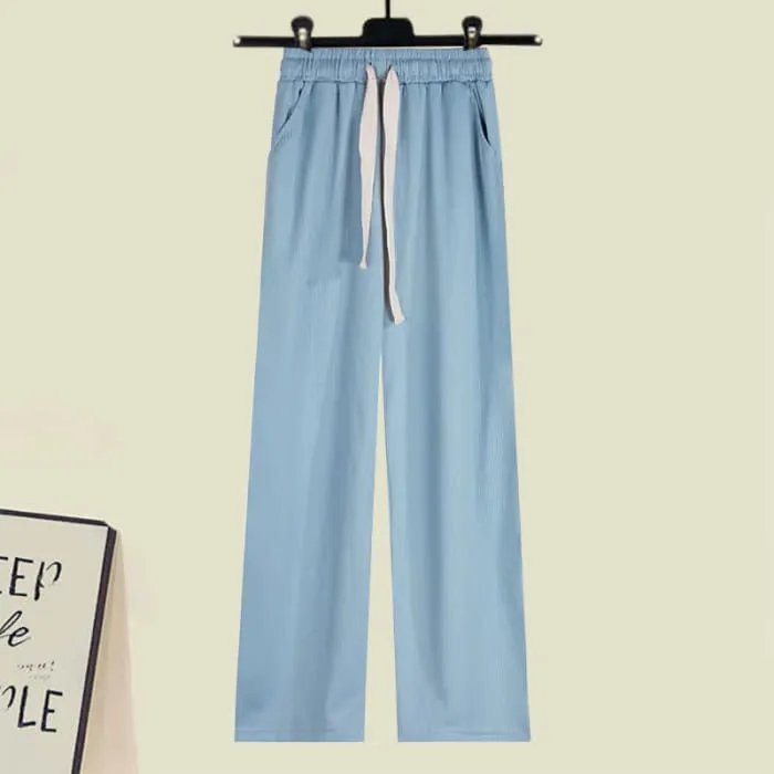 Rainbow Stripe T-Shirt Casual Draw String Shorts Pants