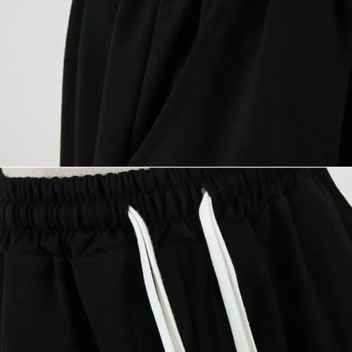 Rainbow Stripe T-Shirt Casual Draw String Shorts Pants