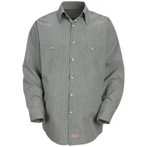 Red Kap Men's Micro-Check Uniform Shirt SP10 - Hunter / Khaki  Check