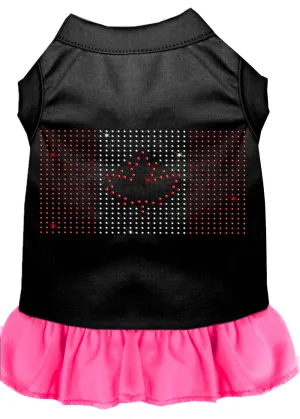 Rhinestone Canadian Flag Dress Black With Bright Pink Xxxl
