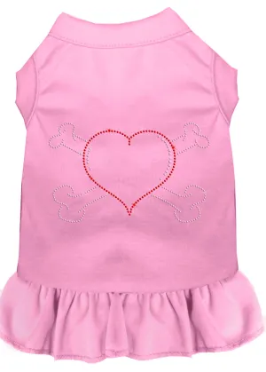 Rhinestone Heart And Crossbones Dress Light Pink Med