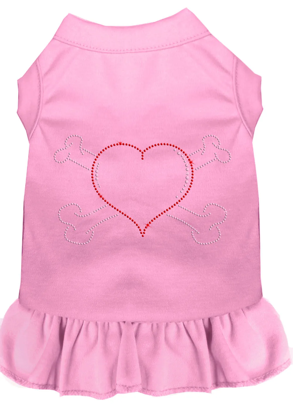 Rhinestone Heart And Crossbones Dress Light Pink Med