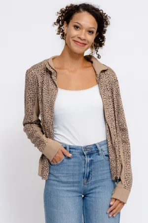 Sarah Jane Leopard Print Tencel Jacket