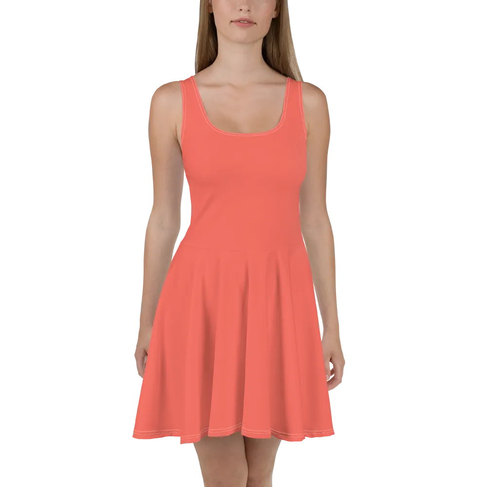 Skater Dress - Coral Red
