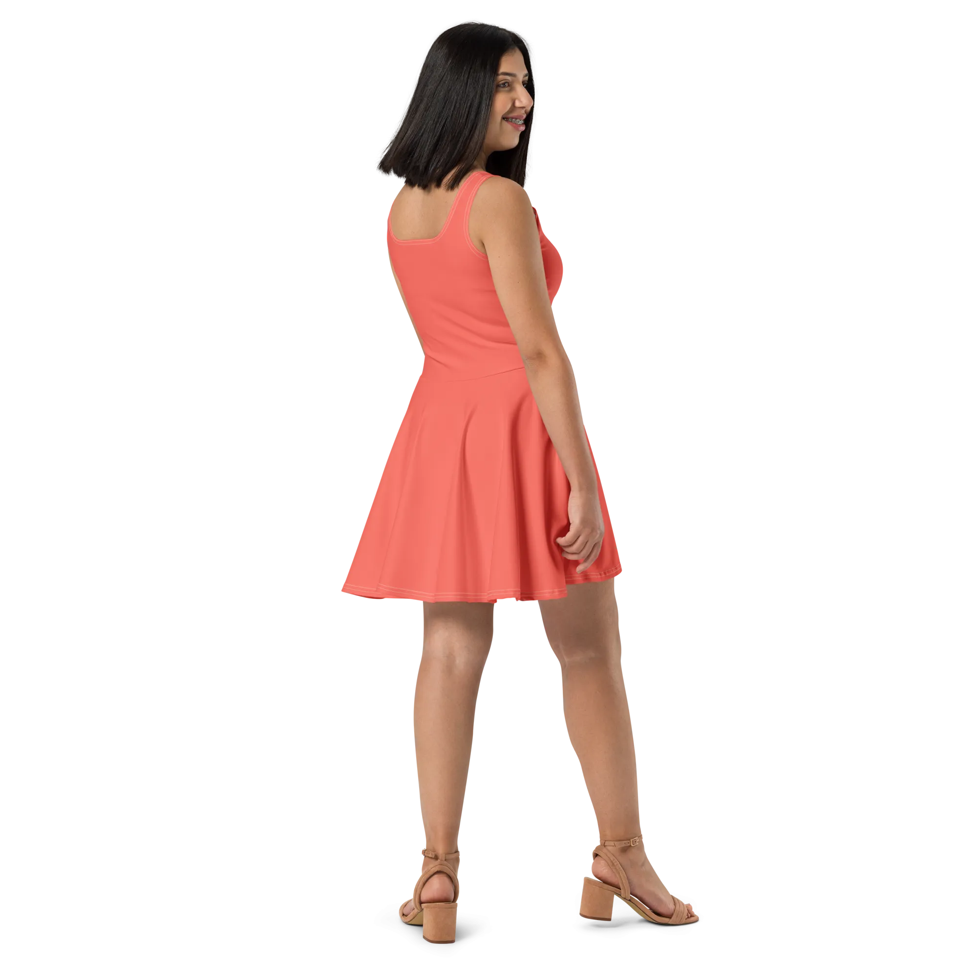 Skater Dress - Coral Red
