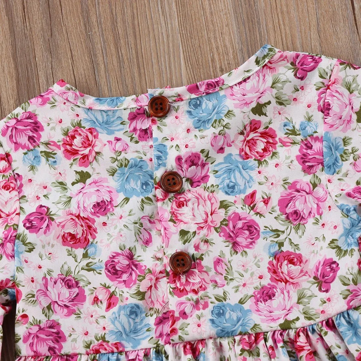 Toddler Girls Bell Sleeve Floral Print Ruffles Dress Casual Loose Flared Sundress Mini A Line Dress for Beach Party Wedding