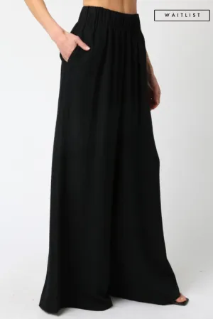 Waitlist 5/5 ♥ Jessie High Waist Woven Wide Leg Pants Black