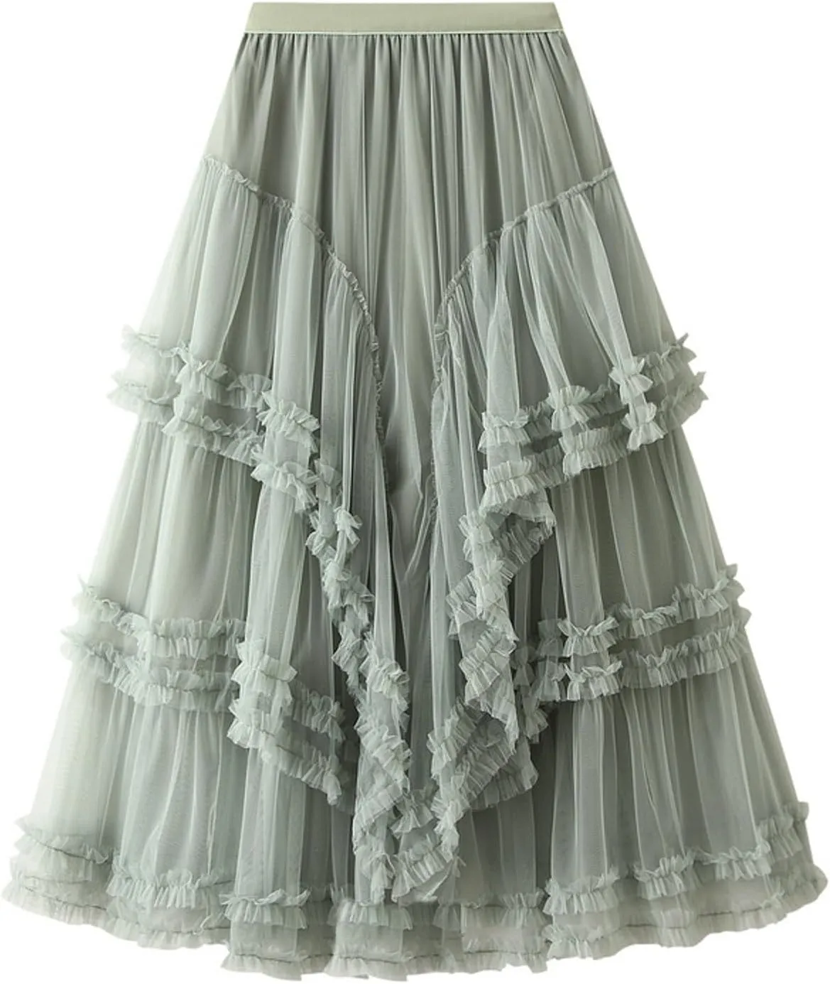 Women's A Line Tulle Party Dinner Tutu Skirt Brown Stretchy High Waisted Flared Skirt Womens Button Front Denim