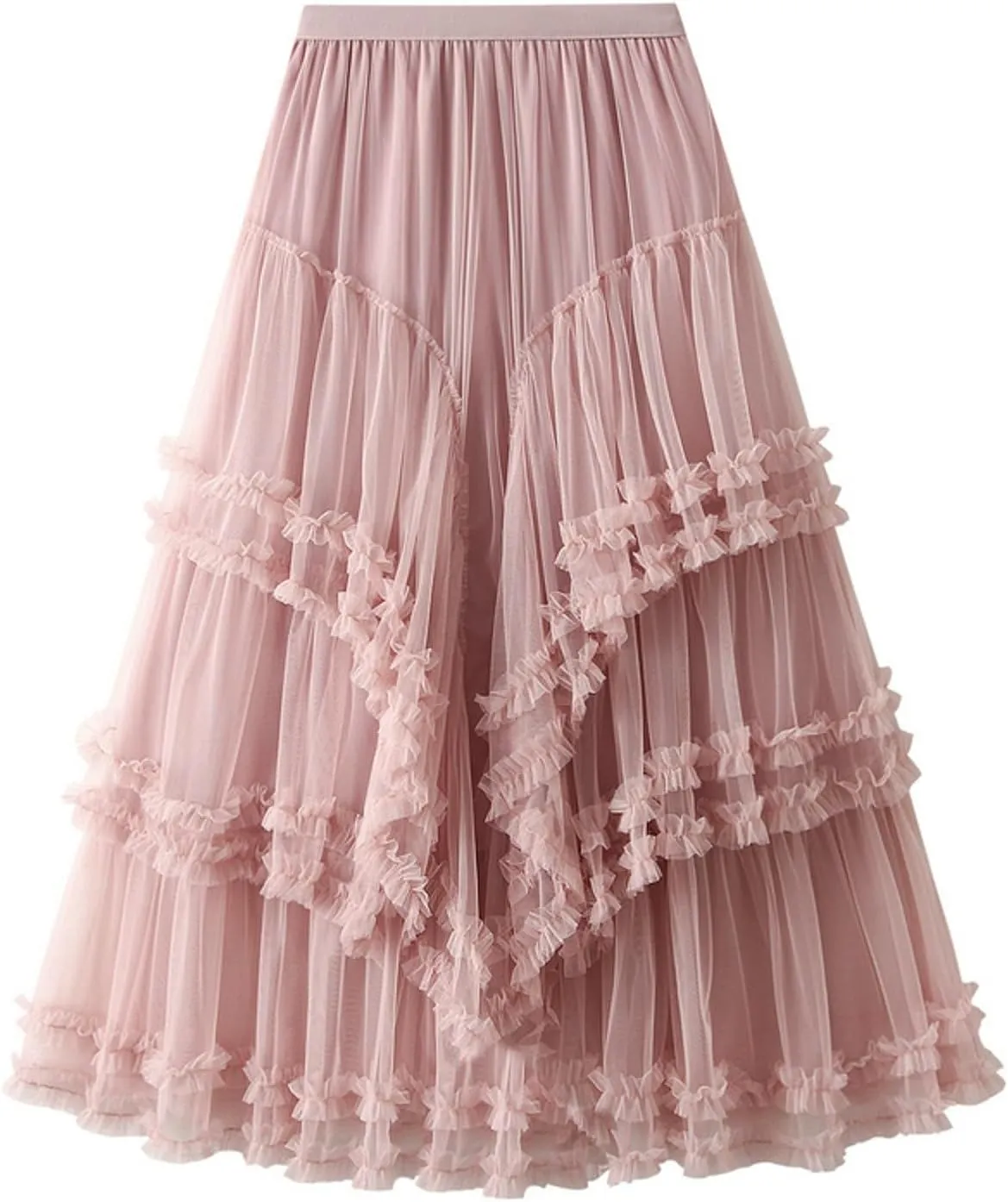 Women's A Line Tulle Party Dinner Tutu Skirt Brown Stretchy High Waisted Flared Skirt Womens Button Front Denim