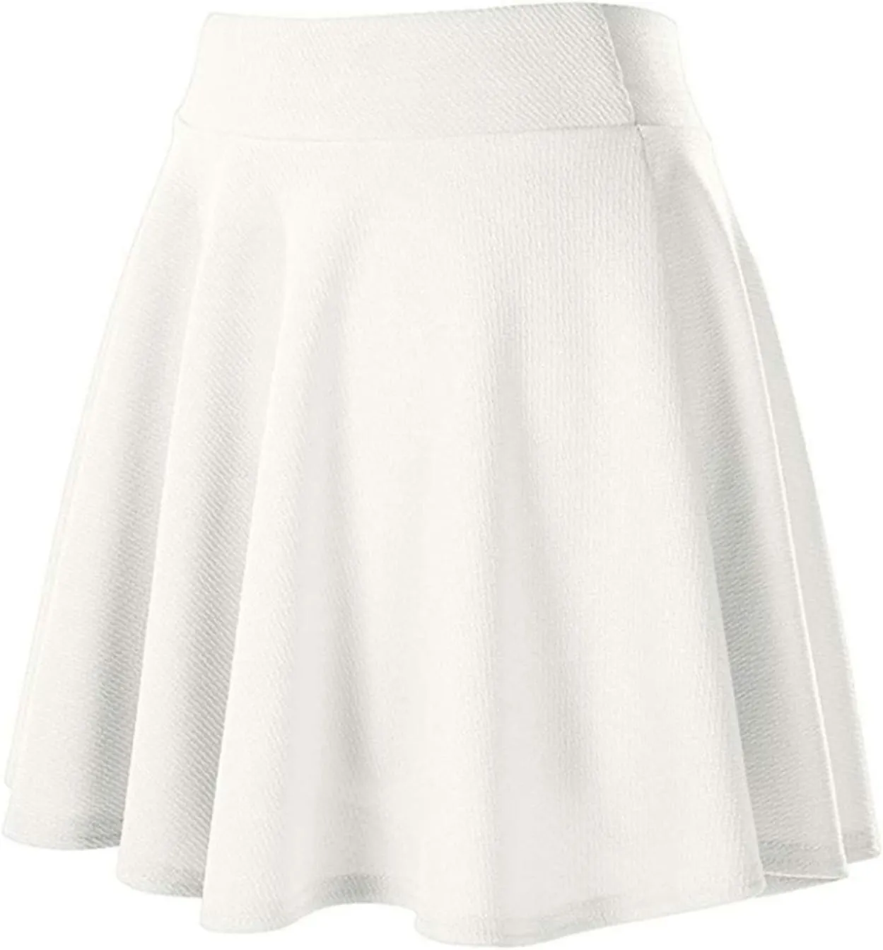 Women's Basic Versatile Stretchy Flared Casual Mini Skater Skirt Pleated Vintage A-Line 2025 Summer Swing Skirts