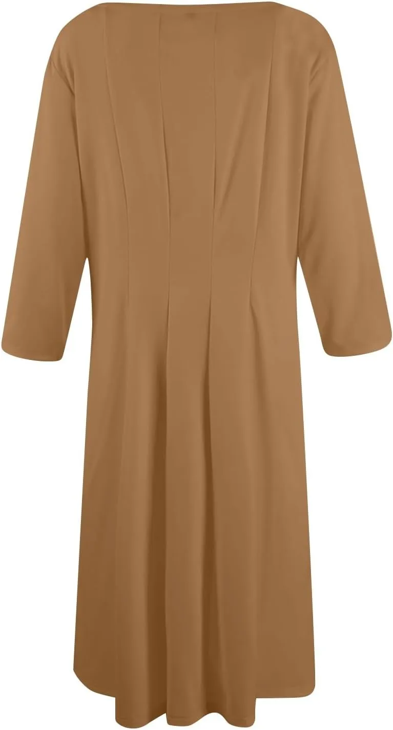 Womens Fall Fashion 2024 Elegant Dresses for Women Pleated Midi A Line Dress Semi Formal