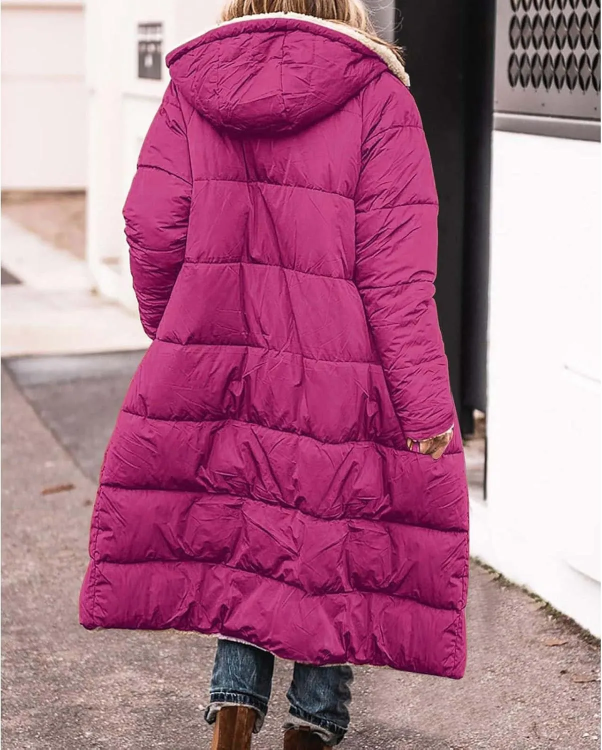 Womens Parka and Long Winter Jackets Double Faced Long Sleeve Hooded Down Jacket Womens Winter Jacket Women'S Winter